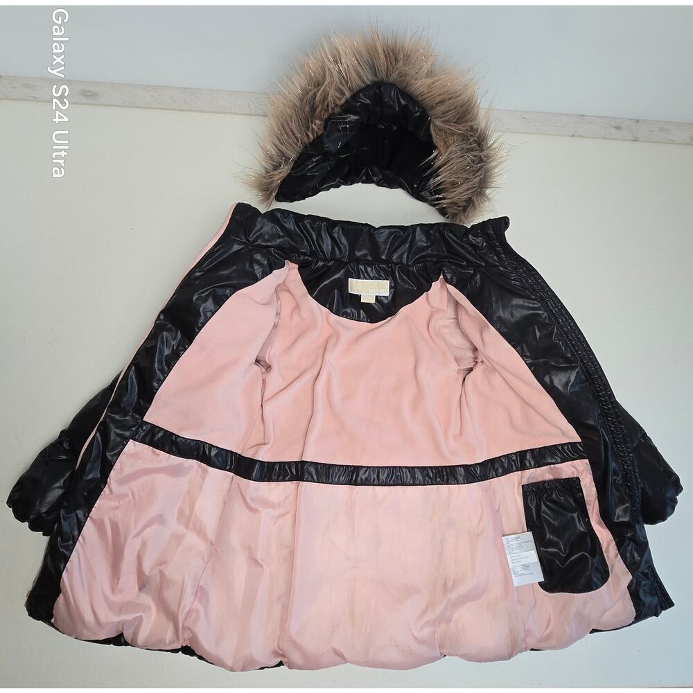 Michael Kors Puffer Jacket Insulated Fleece Lined Removable Hood Big Girls 10-12 - Picture 2 of 9